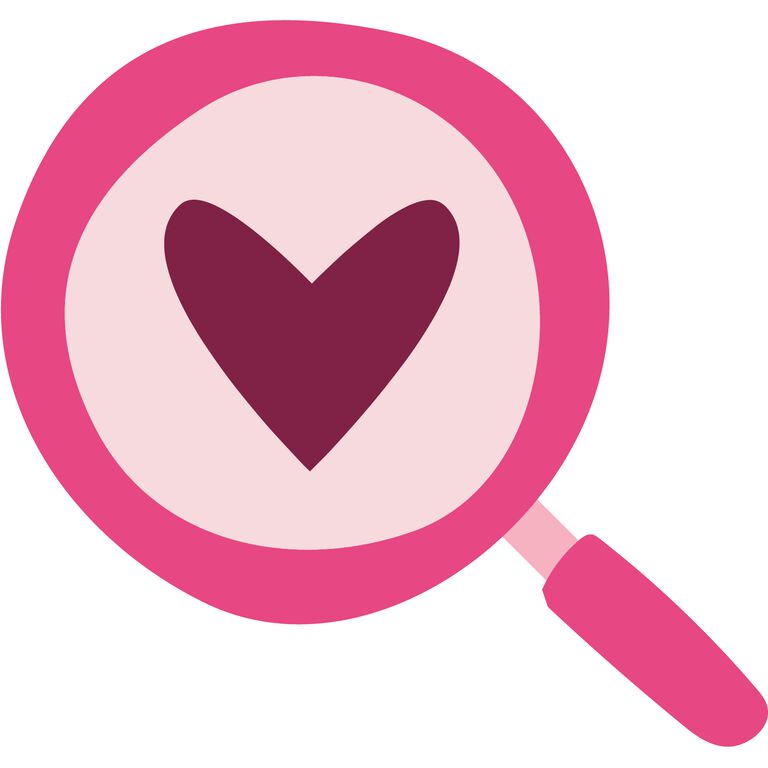 Ilustraci&oacute;n rosa de Mary Kay de una lupa.